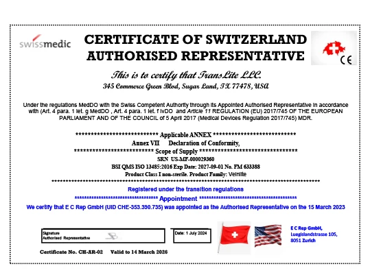 Swiss Authorized Representative CE Certificate